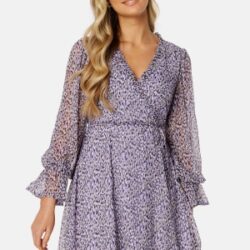 VILA Falia Dotta V-Neck L/S Dress Sweet Lavender AOP:D 36